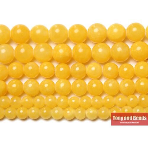 New Arrival Yellow Persian Jades Gem Beads 15" Strand 6 8 10mm Pick Size For Jewelry Making