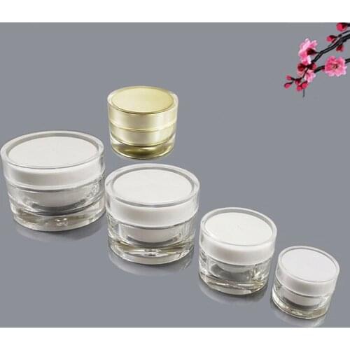 Wholesale 5/15/20g Acrylic Cream Bottles Facial Cream Tin Skin Care Cream Jars Containers Makeup Cosmetic Refillable Packagings
