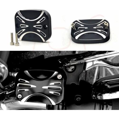 Motorcycle Front Brake Fluid Reservoir Cap Cover For Harley Touring Road King Softail Dyna Sportster XL 1200