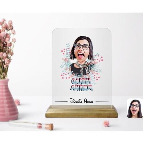 Personalized Dear Mom Caricature Of Wooden Standing Frame Reliable Special Design Good Quality Surprise Dear Friend Gift office
