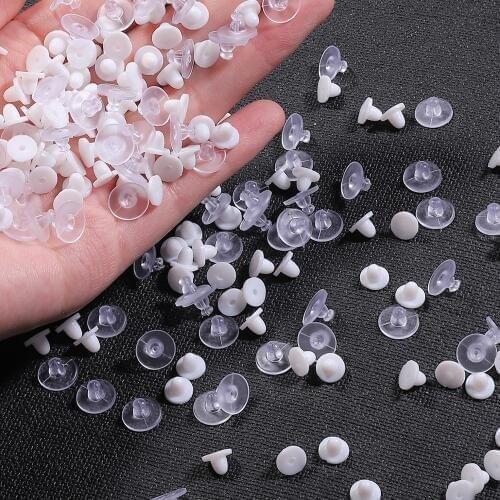 100~200pcs/lot Plastic Round Earring Back Stoppers for DIY Earring Accessories