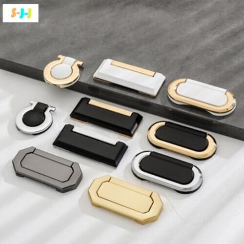 S-J-J Hidden Drawer Handles Zinc Alloy Recessed Invisible Handle Pulls Fire Proof Cabinet Handle Pull Furniture Handle Hardware