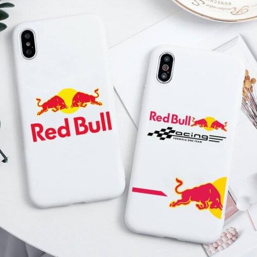 RED Energy drink B-Bull Phone Case For iphone 12 11 Pro Max Mini XS 8 7 6 6S Plus X SE 2020 XR Candy white Silicone cover