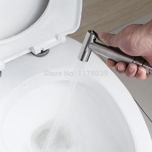 304 stainless steel lead-free bidet spray,toilet bidet tap nozzle,spray gun + hose + Shower seat,Free Shipping J17154