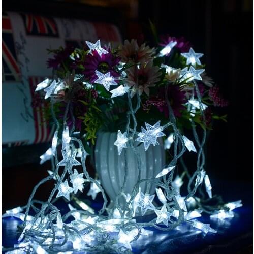 Led Five-pointed Star Light String Christmas Lights Room Decor Holiday Lighting Wedding Decoration Garland Navidad Fairy Lights