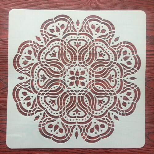 30x30cm Large Geometry Round Mandala Stencils DIY Wall Painting Scrapbook Coloring Embossing Album Decorative Stencil
