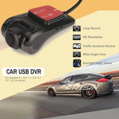 Erisin ES650 Night Vision 150° USB Front DVR Camera 1080P HD Recorder For Android Car Stereos *FREE 16GB TF Card
