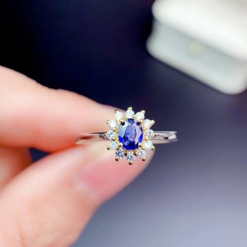CoLife Jewelry 4*5mm Natural Sapphire Emerald Ruby Ring for Wedding 925 Silver Gemstone Wedding Ring Sterling Silver Jewelry