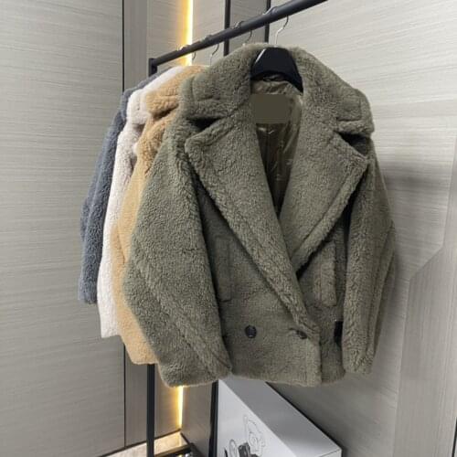 Winter Short Coat Women Jacket Teddy Bear Coat Female Autumn New Fashion Casual Camel Double Breasted High-end Keep Warm Coat