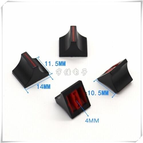 10 Piece 14 * 11.5 * 10.5mm straight slide potentiometer mixer push rod cap plastic console volume hat inner hole 4MM