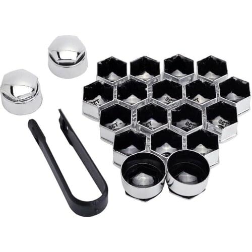 19mm Silver Nut Cap ALLOY WHEEL NUT COVERS CAP UNIVERSAL SET FOR ANY CAR