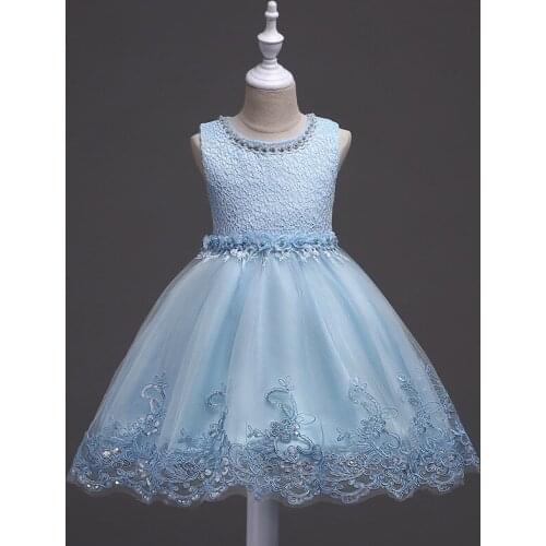 2-10yrs Girl Dress Kids Wedding Bridesmaid Children Girs Dresses Summer 2018 Evening Party Princess Costume Lace Girls Clothes