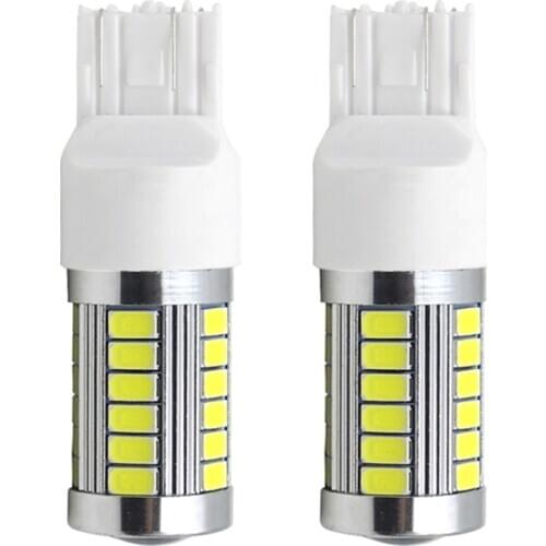 2Pcs Signal Lamp 7443 T20 LED W21/5W Led Bulb Auto Reverse Lamps 5730 33SMD Brake LED Bulb 12V White Yellow Amber Red