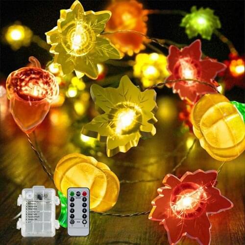 2021 Halloween Lantern String Remote Control 8-function Battery Box Pumpkin Lantern String Thanksgiving Decorative Lamp