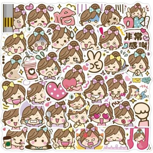 40Pcs/Pack Gilr Anime Stickers Laptop Guitar Motorcycle Luggage Skateboard Bicycle Waterproof Sticker Kids Toys