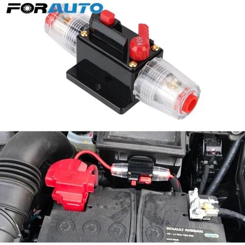 60A 100A Car Truck Audio Amplifier 12V / 24V Circuit Breaker Resettable Insurance Stereo Amplifier Refit Fuse Holder