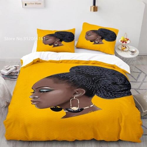 African Woman Bedding Set 3D Print Tribal Girl Duvet Cover 2/3Pcs Home Custom Exotic Bed Cover Set For Bedroom Bedspread Decor