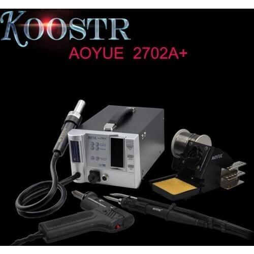 AOYUE 2702A+ Multi-fonction 4 in 1 Lead-free Desoldering Station+Smoking instrument +Electric Desoldering Pump gun+Hot Air gun