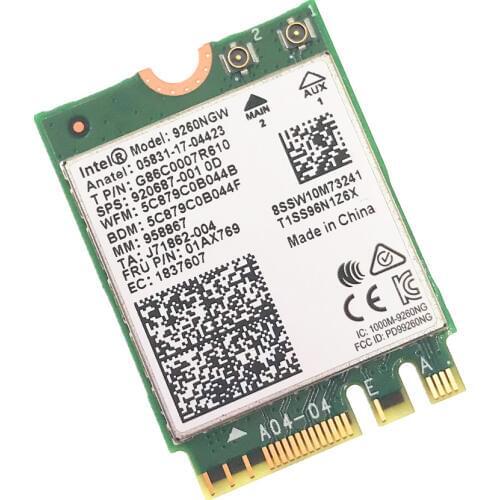 1730Mbps Wireless 9260NGW Wifi Network Card For Intel 9260 AC 2.4G/5Ghz NGFF 802.11ac Wi-fi Bluetooth 5.0 for Laptop Windows 10
