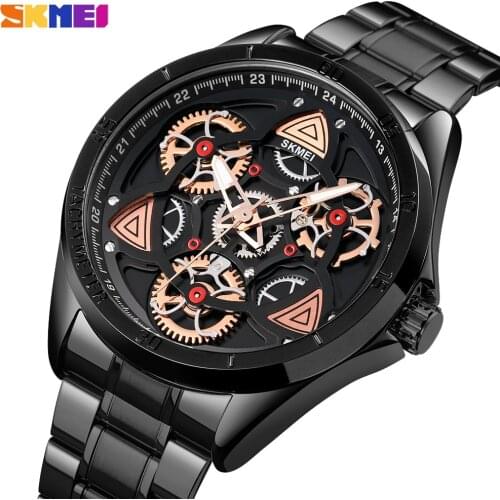 SKMEI Brand Luxury Quartz Mens Watches Casual Fashion Clock Waterproof Bracelet Stainless Steel Wristwatch Relogio Masculino