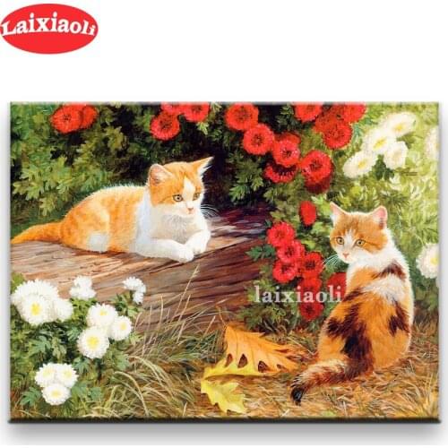 Diy Diamond Painting Full Drill mosaic diamant 5D Embroidery Garden cat Cross Stitch rhinestone handcraft Home Decoration puzzle