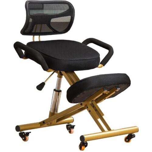 Ergonomically Designed Kneeling Chair W/Back&Handle&Caster Mesh Fabric Cushion Seat Office Computer Knee Ergonomic Posture Chair