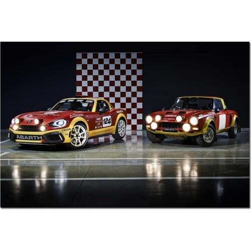 Fiat Abarth 124 Spider Car Photo Wall Art Posters Canvas Print Modern Painting for Home Decor