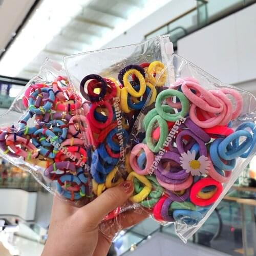 FNIO 50Pcs/set Cute Elastic Hair Bands For Women kids Scrunchies Ponytail Holder Lovely Rubber Band Hair Ropes Hair Accessories