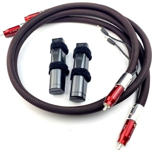 Pair HIFI Audio Cabls FIRE Analog RCA Interconnect Cable with 72V DBS