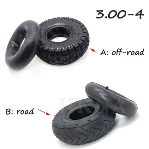 3.00-4 Off-road Tire Road Tyre Inner Tube for Electric Scooter, Balance Car and Mini Motorcycle. Go-kart Replacement Parts