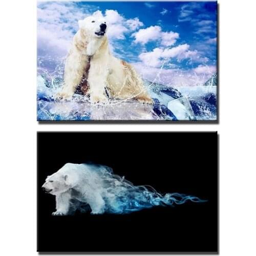 Animal DIY Painting By Numbers HandPainted Polar Bear Oil Painting Adults Kit Picture Colouring By Number Home Decor Unique Gift