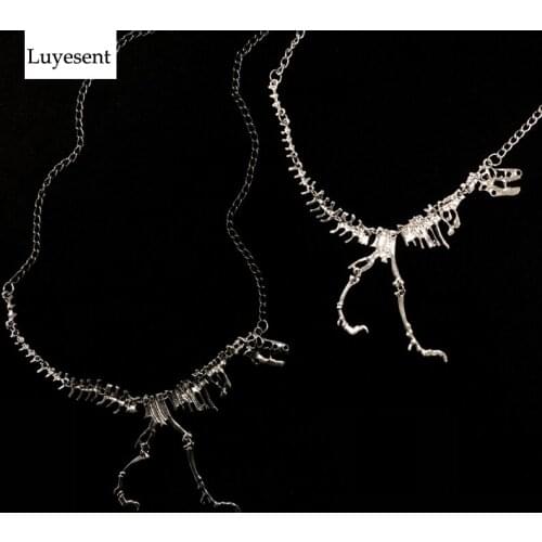 Cool Dinosaur Skeleton Hip Hop Punk Metal Unisex Necklaces Man Women T-Rex Fashion Gothic Necklace 2021 Outdoor Accessories New