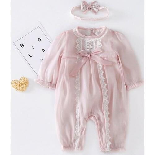 Baby Girl Long Sleeve Lace Rompers New 2021 Spring Baby Girl Jumpsuit Kids Baby Girl Rompers Newborn Clothes Clothes