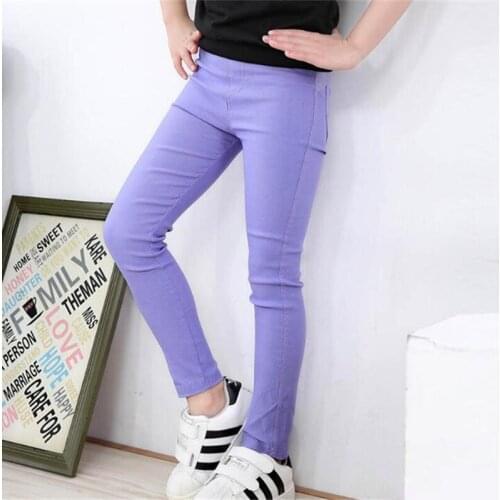 3-10 Years Girls Pants Spirng Summer Children Trousers Candy Color Cotton Girl Leggings Kids Slim Pencil Pants Casual Trouser