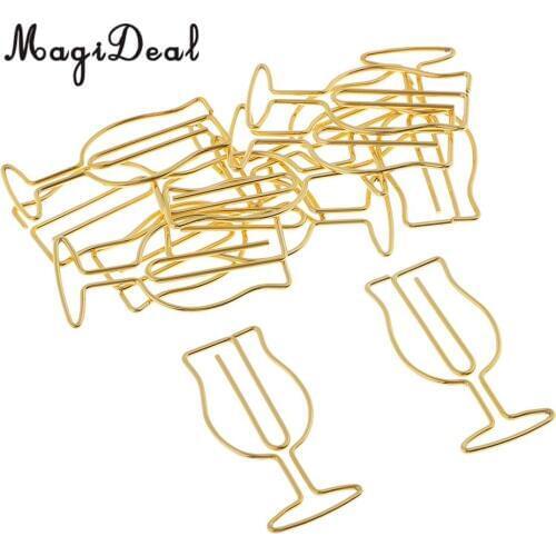 MagiDeal 12PCS/Pack Golden Paper Clips Christmas Ornaments Cups Shape for Office Home Stationery Accessories