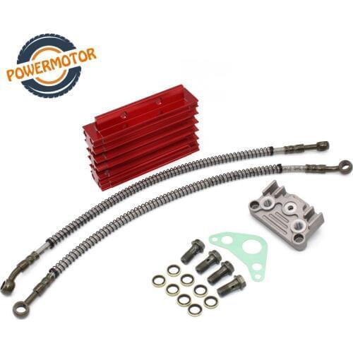 Motorcycle Oil Cooler Oil Radiator Kit Aluminum Alloy for LIFAN 110 125CC PIT DIRT BIKE CRF Oil Monkey Bike ATV Quad Motorcycle