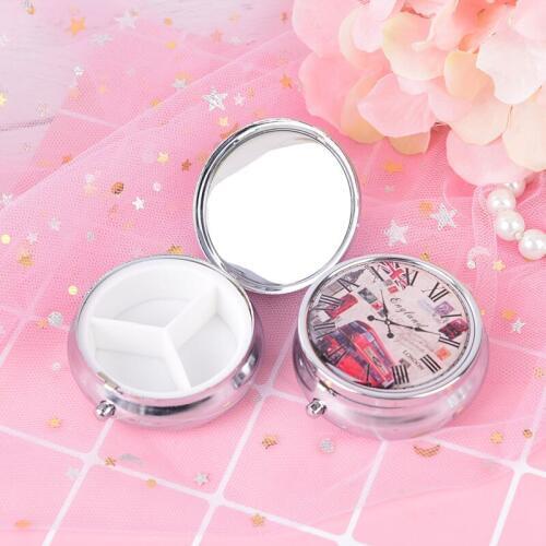 Metal pill cutter Medicine Organizer Portable Pill Box Folding pill case Makeup Storage Container randomly