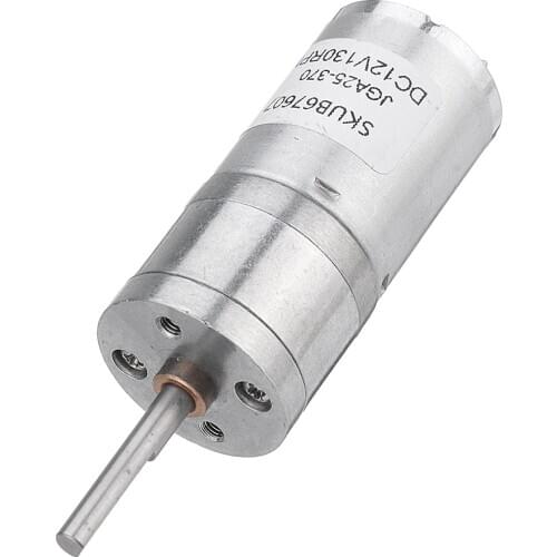25GA370 DC 12V Micro Gear Reduction Motor 25mm Extended Shaft Gear Motor - 60RPM