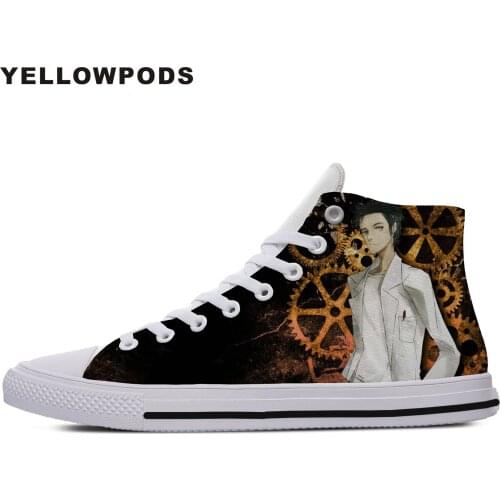 Mens Casual Shoes Cool Cartoon High Quality Handiness Anime Steins Gate Outdoor Sport Shoes Lightweight Breathable Casual Shoes