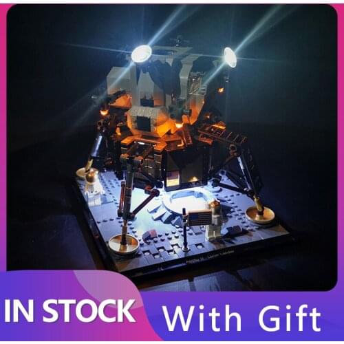 No Blocks) LED Light Set Kit For 10266 Apollo 11 Moon Space Rocket Lunar Lander Building Blocks Educational set christmas gift