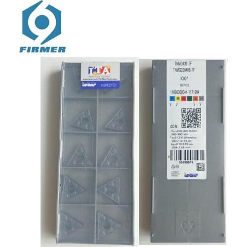 Original Carbide Inserts 10pcs Lathe Inserts TNMG220408-TF IC907 Metal Cutter Lathe Turning Tool Cutter