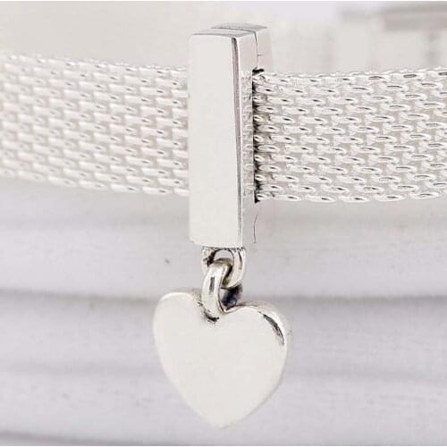 Original Reflexions Floating Heart Clip Pendant Beads Fit 925 Sterling Silver Bead Charm Bracelet Bangle Diy Jewelry