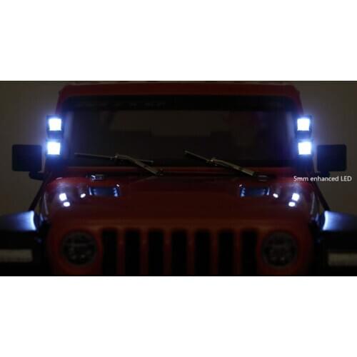 Front double Lamp LED Lights 1/10 Scale Rock Cralwer Truck D90 D110 TRX4 TRX6 SCX10 II III JK RGT VRX LC70 LC80 Toyata cross RC
