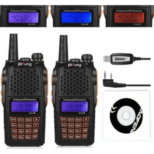 2 pcs Baofeng uv-5r new version BaoFeng UV-6R VHF 136-174MHz Dual-Band HAM FM Two-Way Radio Walkie Talkies