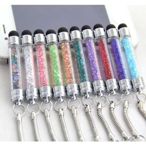 Crystal Stylus Pen With Dust Plug Capacity Screen Touch Pen Portable For iPhone/iPad Samsung HTC Xiaomi Mobile Phone 50pcs/lot