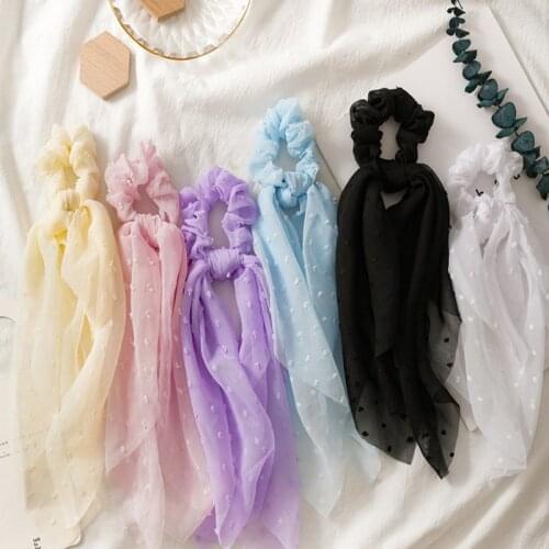 Seersucker Large Ribbon Hair Ring Women Elestic Hair Bands 2021 Border Spring And Summer Solid Intestine Fashion Hearbands