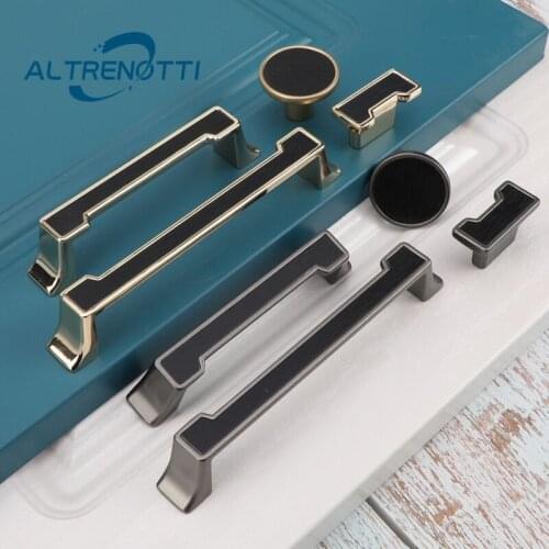 Nordic Furniture Cabinet Modern Zinc Alloy Kitchen Wardrobe Drawer Door Pull Cupboard Room Black Gold Gray Metal Knob Hardware