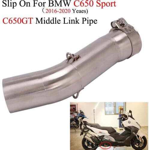 Slip On For BMW C650 Sport C650GT C600 2016-2020 Years Motorcycle Exhaust Escape Modified Middle Connect Link Pipe 51mm Muffler