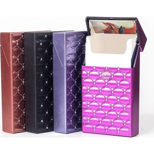 20pcs Cigarette Case Package Thin Diamond Plastic Thin Cigarette Case Lengthened Thick Anti-sweat Anti-extrusion Flip helpful