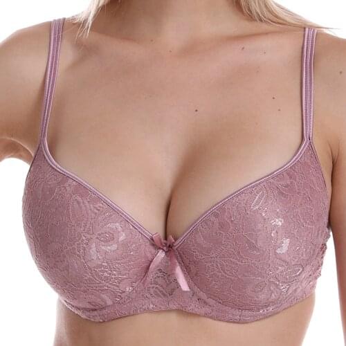 Comfortable Women Sexy Lace Bra Gorgeous Plus Size Lingerie Floral Underwire Light Padded Bralette Adjustable Underwear